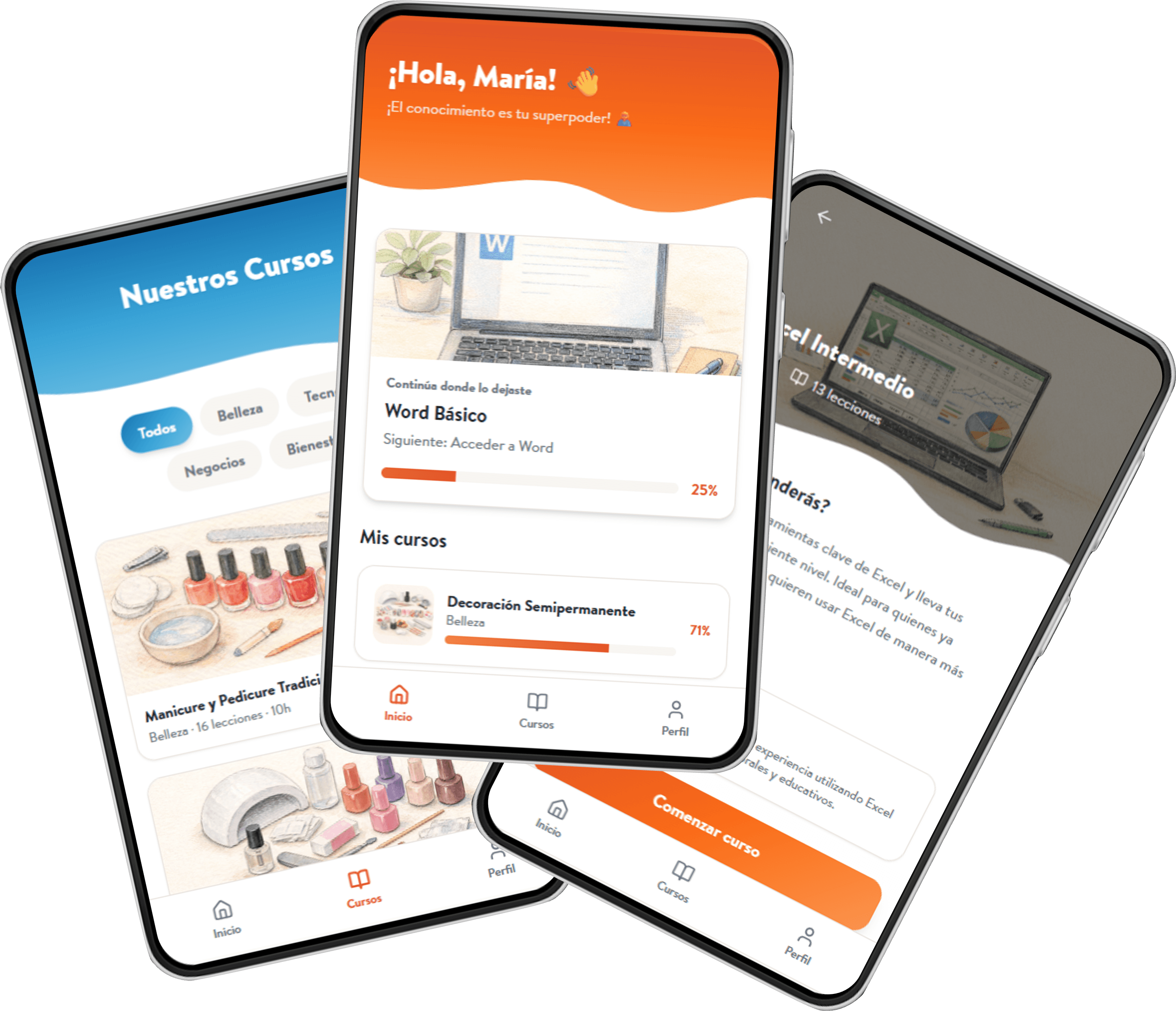 La app de Brikap en tres celulares